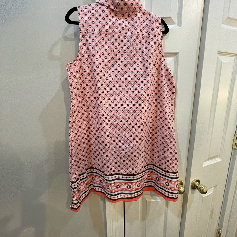Lands' End Orange and brown Casual sundress